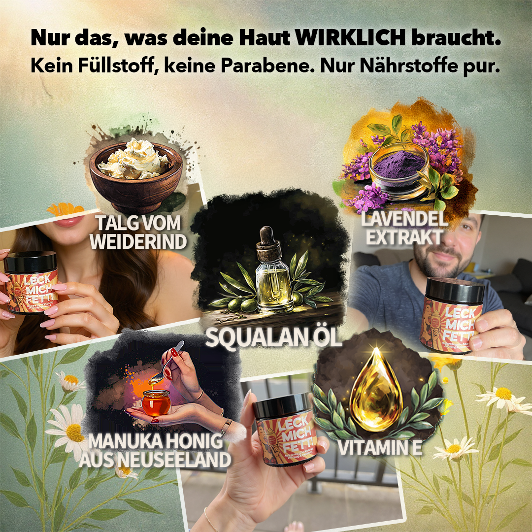LeckMichFett - Rindertalg mit Manuka Honig & Squalan Öl